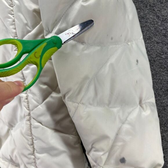The Norht Face Quilted Jacket Girls XL White Full Zip Down Long Sleeve High Neck - Picture 10 of 15